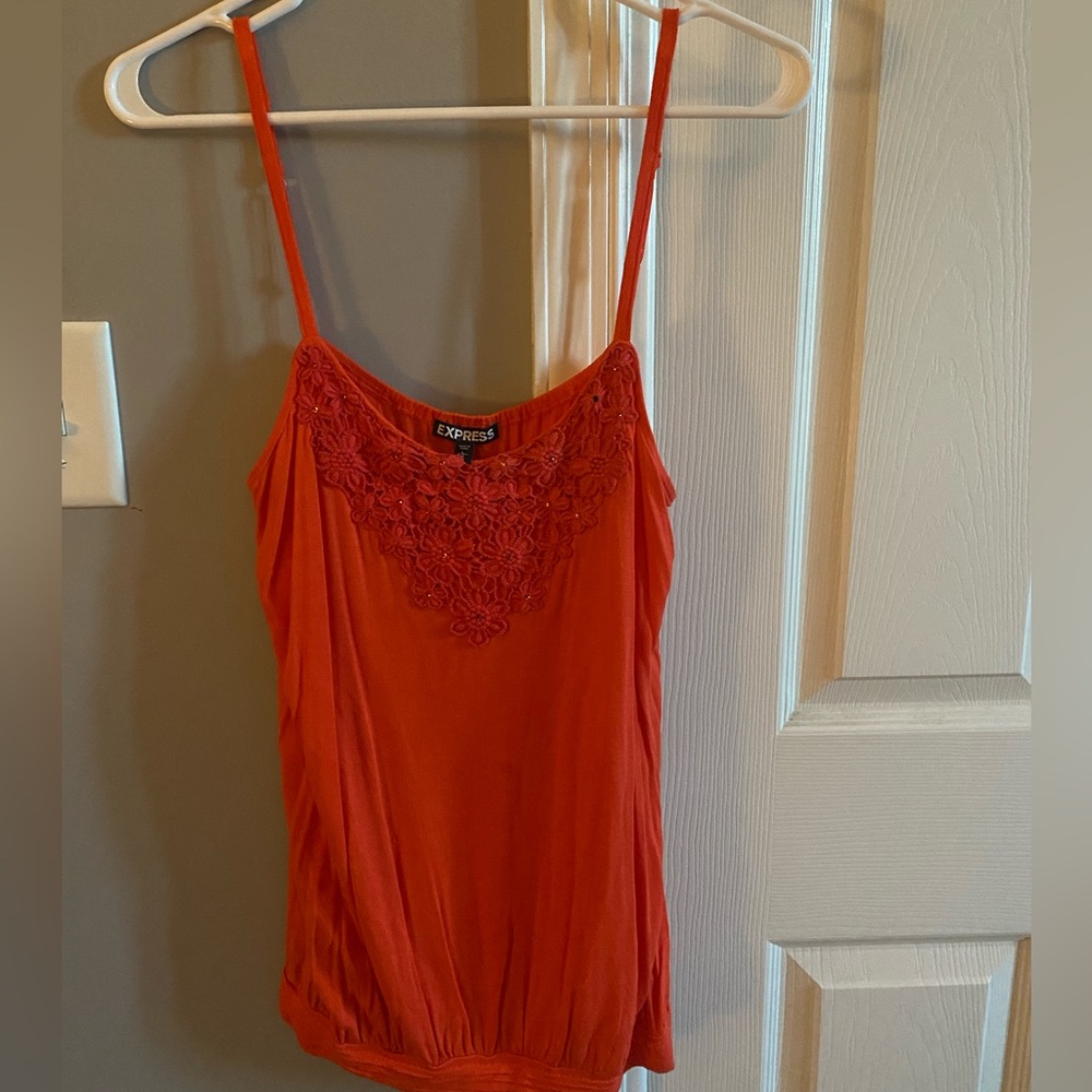 Express embroidered tank